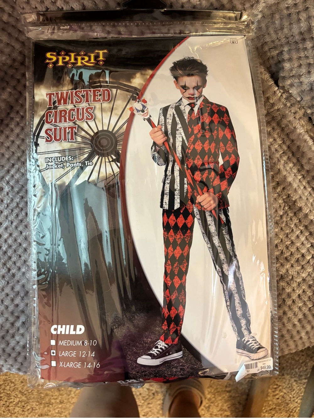 Spirit Twisted Circus Suit - Red, Black & White with skull top hat
